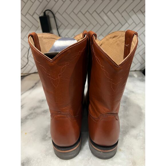Lucchese Men’s Cognac Cowhide Ranch Hand Roper Boots 2031 Size 11.5D Mexico - Picture 11 of 16